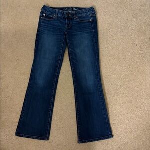 American Eagle Outfitters Low Rise Dark Wash Flare Jeans